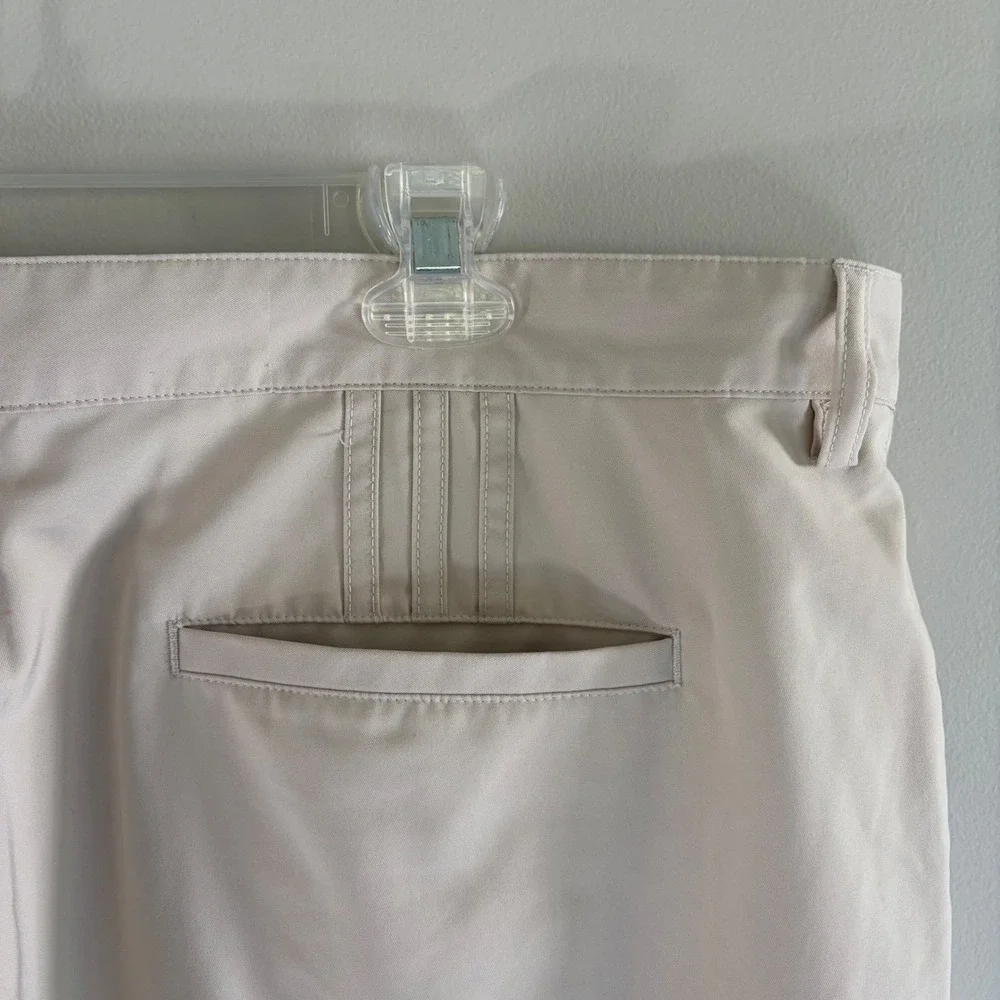 Adidas Mens Climalite GolfCore Pants Beige‎ Tan Flat Front Chino Trousers 42x32